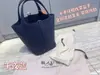 Bolso tipo cesta 2025H Marca Tc Piel de Vaca Semi-cosido a mano Hilo encerado para Mujer, Bolso cubo de alta gama con herrajes de acero, Bolso de mano, Bolso tote