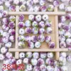 Cuentas de cerámica de porcelana azul y blanca pintadas a mano cuerda roja collar tejido a mano pulsera accesorios DIY cuentas sueltas accesorios de joyería