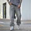 Comercio Exterior 2026 Verano Hombres Nuevo Gris Elegantes Pantalones Casuales, Color de Contraste, Elegantes Pantalones de Mezclilla Rectos Venta al por Mayor