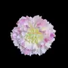 Cabeza de flor de clavel artificial de 9 cm con fleco de tela, arreglo floral para el Día de la Madre, cabeza de flor para decoración de bodas al por mayor