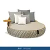 Juego de Sofá Silla de Mimbre para Balcón con Mesa de Café, Sofá de Mimbre para Patio, Juego de Muebles de Sofá para Exteriores de Villa de Alojamiento