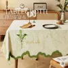 Mantel pequeño de margarita tela con tacto de lino impermeable resistente al calor lavable tapete para mesa de comedor tela artística fresca irregular para mesa de centro cubierta