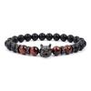 2022 Amazon Transfronterizo Europeo y Americano Agresivo Pulsera de Cabeza de Lobo para Hombre Micro-incrustada Zircón Ojo de Tigre Pulsera de Cuentas