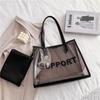 Bolsa Transparente Primavera e Verão 2026 Nova Tendência Moda Celebridade da Internet Bolsa de Ombro para Mulheres Casual Versátil para o Dia a Dia Bolsa Tote de Gelatina