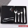 Cuchillo, Tenedor y Cuchara tipo Antorcha Creativos de Acero Inoxidable 304 Juego de 24 Piezas Juego de Regalo de Cuchillo y Tenedor para Bistec Estilo Occidental