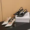 Zapatos de mujer de punta con tachuelas 2026 primavera/verano sandalias cerradas sin talón con tacones finos, zapatos de moda de tacón alto con cordones