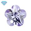 Huagang gema único buraco azul cinco pontas flor de ameixa zircão pedra nua artificial cor azul anel jóias