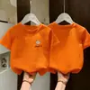 Camiseta de Manga Corta 100% Algodón para Niña Verano 2026 Delgada Estampada Top Holgado Transpirable Versátil de Manga Media para Niños