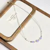 Collar de cristal fresco estilo coreano con diseño único, cadena para clavícula de perla de agua dulce, collar de piedra natural súper elegante y versátil para mujer