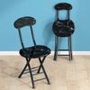 Silla plegable con respaldo, taburete para el hogar, mesa de comedor pequeña, silla de comedor apilable, portátil, taburete plegable de pie alto, pequeño y sencillo