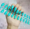 Uñas postizas europeas y americanas de punta larga con forma de águila, tira de uñas con capa de sellado UV, aceite brillante, color sólido, pieza de uña ultrafina, uña postiza