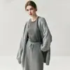 Cardigã de Malha Grossa de Cashmere Puro de Cinco Agulhas para Mulheres, Solto, Outono e Inverno, Novo, Sem Botões, Ombro a Ombro, Jaqueta Elegante e Versátil