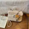 2026 Nuevo Estilo Coreano Lindo Peluche Bolso de Hombro Único de Moda Tendencia para el Trabajo Alta Calidad Bolso Cruzado Mochila Estilo Coreano