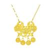 Colar com pingente de martelo de ouro antigo, borla de paz e alegria, fecho de paz, corrente AB para pescoço, bolsa pequena de ouro com palavras boas