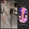 Tifei Lencería Sexy Encaje Tentación Vestido Largo Abertura Lateral Corte Ajustado Uniforme Bata de Noche Mujer Venta al por Mayor Bata de Navidad Talla Grande
