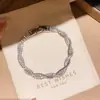 Pulsera Trenzada de Zirconia Chapada en Oro Real de 18 Quilates, Estilo de Lujo Ligero de Gama Alta, Joyería Versátil Personalizable para Apilar, Ideal para el Viaje Diario para Mujeres