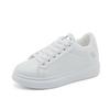 Sapatos Brancos Mulheres 2021 Outono Todos os jogos ins Sapatos da moda Fotografias de rua Estilo coreano Celebridade da Internet Sola grossa Confortável Couro Casual Tênis