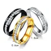 Anillo de Diamantes Personalizado de una Sola Fila con Incrustaciones de Estrellas para Hombre y Mujer, Lujo Accesible Ins, Joyería de Acero al Titanio para Pareja que No se Desvanece al Por Mayor