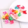 Grampo de Cabelo Mini Coelhinho Coração Desenho Animado Colorido Misturado Acessório de Cabelo para Franja Lateral Infantil Presilha de Garra