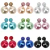 Pendientes de Moda para Mujer Estilo Coreano con Diamantes y Perlas de Arcilla Suave, Pendientes Versátiles de Moda Europeos y Americanos E85