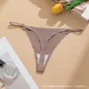 Em estoque, pode ser etiquetado, fio dental transfronteiriço, alças finas, sexy, seda gelada, lingerie sem costura, plus size feminino, conjunto de T-string europeu e americano
