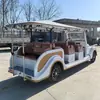 Coche Eléctrico de Cuatro Ruedas Vintage para Turismo de 8-11 Plazas, Autobús Lanzadera para Atracciones Turísticas, Coche de Recepción para Tours Panorámicos de Hotel