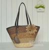 Atacado do Fabricante Nova Moda Floral Palha Trançada Bolsa Grande Capacidade Ombro Único Cor Gradiente Bolsa Trançada Feminina Bolsa de Férias Praia