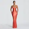 Vestido de sirena de ajuste slim de Amazon INS, vestido strapless minimalista de color liso estilo Ins con forma de corazón