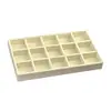 Bandeja de Terciopelo Beige para Joyas, Anillos, Pulseras, Collares y Pulseras de Hilo con Compartimentos de Almacenamiento en Colores Cálidos
