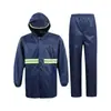 Conjunto de Impermeable Dividido y Pantalones de Lluvia, Poncho de Lluvia Reflectante para Exteriores, Impermeable Antiflotación, Protección contra Lluvia Fuerte, Impermeable Impermeable para Hombres y Mujeres que Andan en Bicicletas Eléctricas