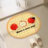 Alfombrilla absorbente de tierra de diatomeas dura de dibujos animados personalizada, alfombrilla de pie de secado rápido para baño, alfombrilla de pie antideslizante para entrada de baño y inodoro
