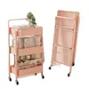 Nuevo estante de almacenamiento plegable de múltiples capas, carrito organizador móvil para snacks de cocina y dormitorio