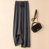 Pantalones de punto casuales de pierna ancha, estilo perezoso drapeado de cintura alta, estilo coreano 2025, longitud extra para mujeres altas, hasta el suelo