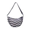 Bolsa de Ombro Feminina Texturizada para o Dia a Dia Grande Capacidade Bolsa Casual de Tecido Listrado 2025 Novo Estilo Coreano para Estudantes Bolsa de Ombro Transversal