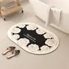Tapete de Chão de Lama Diatomácea Estilo Nórdico para Casa, Banheiro, Porta de Banheiro, Absorvente de Água, Antiderrapante, Resistente ao Desgaste, Resistente à Sujeira, Fácil de Limpar