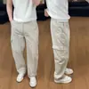 Calças cargo masculinas 2026 para primavera e outono, estilo retrô japonês, calças largas e compridas, calças casuais da moda