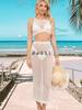 Ropa de Mujer Nueva Europea y Americana Transfronteriza, Bikini Sexy de Playa Tejido Cubre, Fabricante de Falda Holgada con Aberturas para Protección Solar