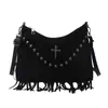 Bolsos de Moda Versátiles Transfronterizos para Mujer 2025 Nuevo Bolso de Hombro Texturizado Bolso Cruzado Casual de Hombro con Borla