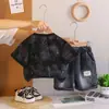 Traje de Verano para Niños 2025 Estilo Nuevo Bebé Verano Bebé Niños Ropa Infantil Manga Corta Shorts Conjunto de Dos Piezas Guapo y Moderno