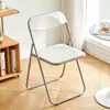 Wholesale transparent folding chairs, acrylic dining chairs, trendy milk tea leisure chairs, clothing store photo chairs, makeup stools