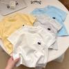 Camiseta Infantil de Algodão Puro de Manga Curta Verão Camiseta de Meia Manga para Meninos Roupas de Verão para Meninas Infantil Médio e Grande Camiseta Infantil de Meia Manga para Bebê