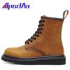 Botas Martin 1460 de Caña Alta en Piel Crazy Horse Marrón para Mujer, Botines Clásicos Retro Estilo Británico, Botas de Cuero Genuino para Hombre y Mujer, Tendencia de Punta Redonda