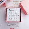 7 Pares de Pendientes de Tachuela para Estudiantes Mujeres Estilo Coreano Simple Pequeños Lindos Conjunto Combinación Pendientes Joyería para Orejas