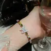 Pulseira Geométrica Redonda de Zircônia Estilo Palácio Vintage Fashionável Versátil Leve Luxo Joias Elegantes de Alta Qualidade Atacado