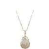 Collar Ins2024 Nueva Moda Lujo Ligero Diseño Nicho Colgante de Tulipán Clavícula Joyería Femenina Estilo Ins