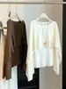 2026 Estilo Coreano Elegante Falso Dos Piezas Chal Tejido Suéter para Mujer Principios de Otoño Mangas de Capa Color Sólido Holgado Adelgazante Top
