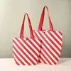 Sacolas de compras ecológicas listradas, feitas sob medida, modernas e de alta qualidade em estoque, disponíveis em pequenos lotes