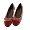 Novos Sapatos de Ballet com Laço 2026 para Mulheres, Mocassins Planos com Estilo Suave, Bico Redondo, Sapatos de Uma Sola com Boca Rasa