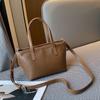 Bolsa tote de textura de alta qualidade, cor sólida, couro legítimo, clássica, vintage, fashion, bolsa de almofada, feminina, bolsa de ombro transversal, tudo em combinação