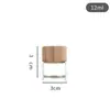 Frasco Tubo de Tampa de Madeira de Bambu Diâmetro 30mm Boca Rosqueada Frasco de Vidro Transparente Pó de Ervas para Insetos Feijão Dourado Sub-frasco Fino